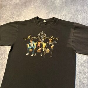 Vintage Jonas Brothers Tour 2007 2008 Black T Shirt Concert Merch Size Medium